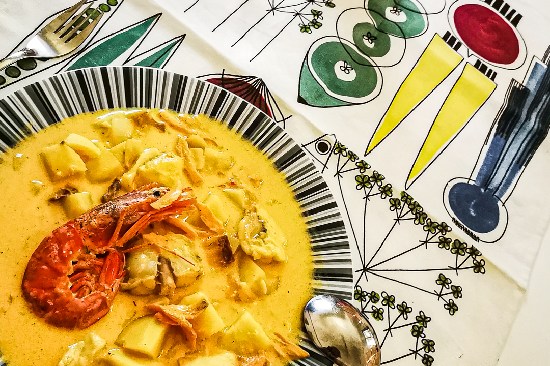 Una sabrosísima sopa de pescado.